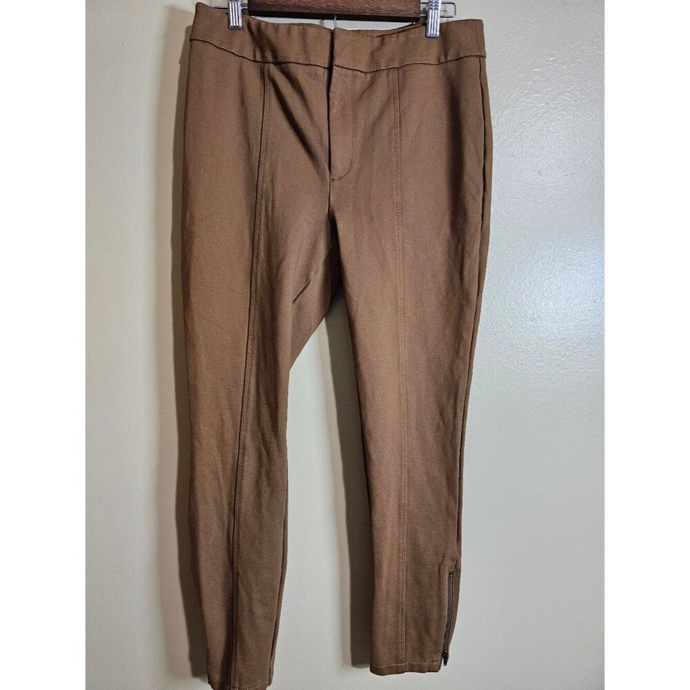 Anthropologie The Essential Slim Faux Suede Ankle Zip Skinny Pants Women's 10